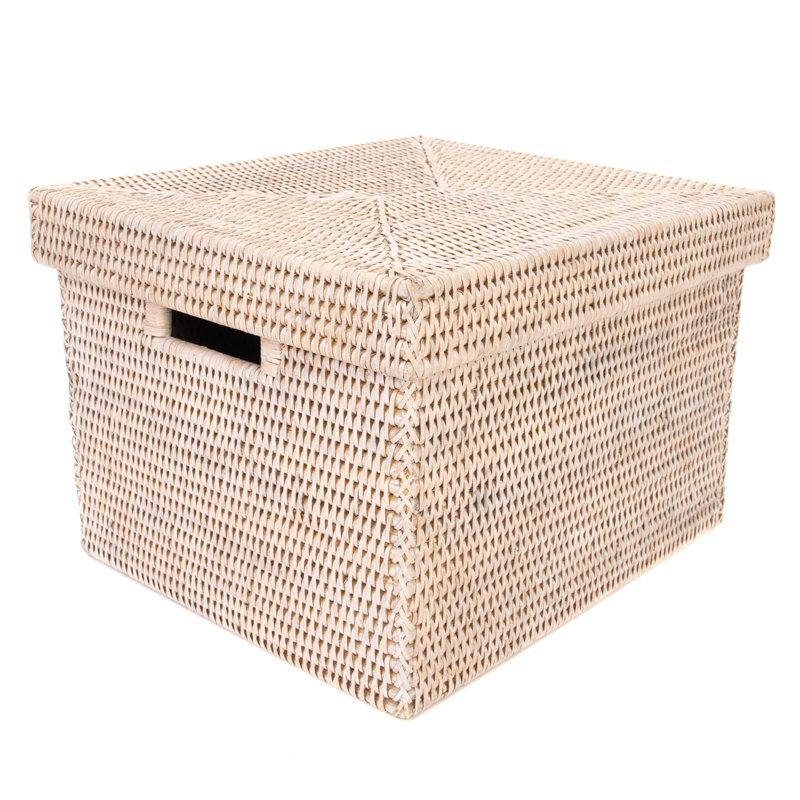 artifacts trading Rattan File Box with Lid and Cutout Handles & Reviews